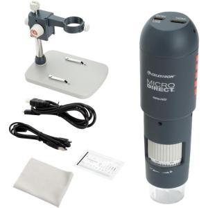 imageCelestron Labs MicroDirect Digital Microscope  1080p HDMI Output to TV or Projector and USBC to Computers  10x200x Magnification  MicroSD Supports Photos Videos  LED Lighting amp Polarizer