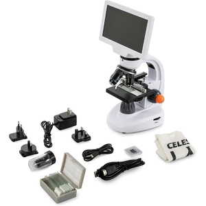image:imageCelestron Labs Digital HighResolution 7 LCD Desktop Microscope  Up to 1800x Magnification Capture Photos amp Video 180 Rotating LCD Screen Rechargeable Battery Perfect for STEM Learning